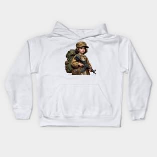 The Little Girl and a Toy Gun Kids Hoodie